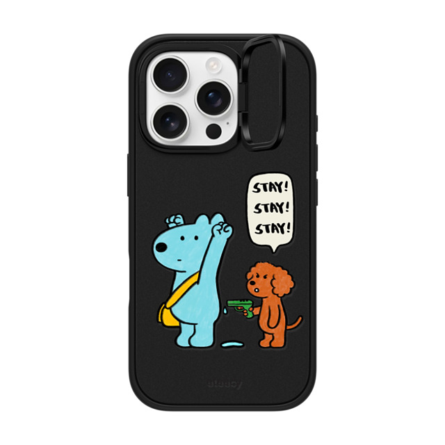 eteecy x CASETiFY iPhone 16 Pro ケース マットブラック インパクトリングスタンドケース MagSafe対応 Stay with me