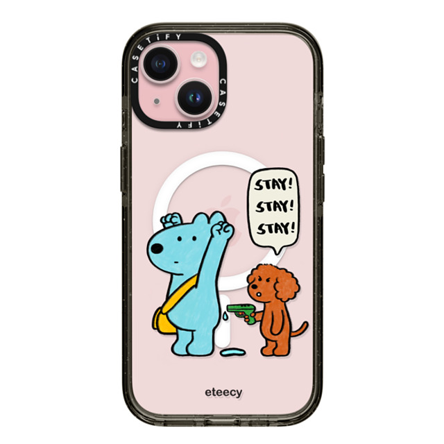 eteecy x CASETiFY iPhone 15 ケース ブラック インパクトケース MagSafe対応 Stay with me