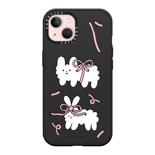 Yohand Studio x CASETiFY iPhone 13 ケース マットブラック インパクトケース MagSafe対応 Ribbon Dog Cloud