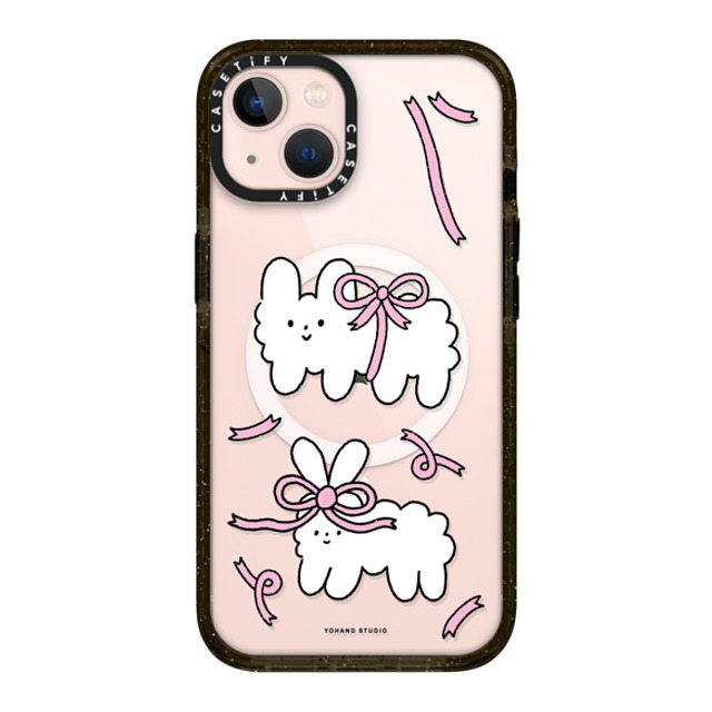 Yohand Studio x CASETiFY iPhone 13 ケース ブラック インパクトケース MagSafe対応 Ribbon Dog Cloud