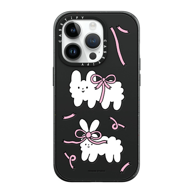 Yohand Studio x CASETiFY iPhone 14 Pro ケース マットブラック インパクトケース MagSafe対応 Ribbon Dog Cloud