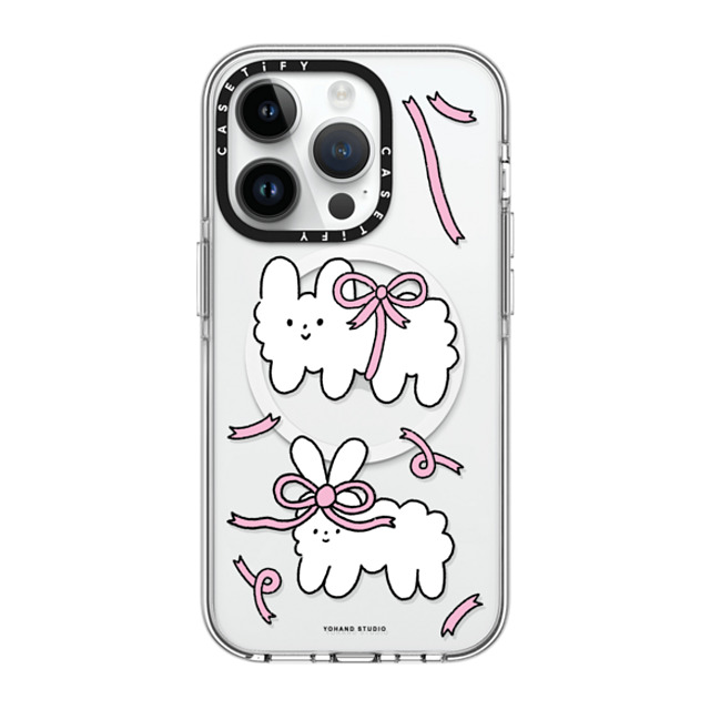 Yohand Studio x CASETiFY iPhone 14 Pro Case Clear Clear Case MagSafe Compatible Ribbon Dog Cloud Yohand Studio x CASETiFY iPhone 14 Pro Case Clear Clear Case MagSafe Compatible Ribbon Dog Cloud
