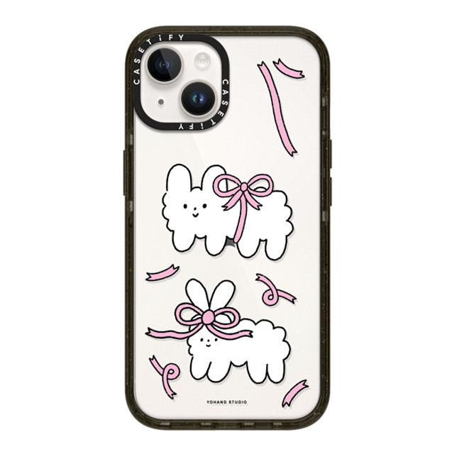 Yohand Studio x CASETiFY iPhone 14 ケース ブラック インパクトケース Ribbon Dog Cloud