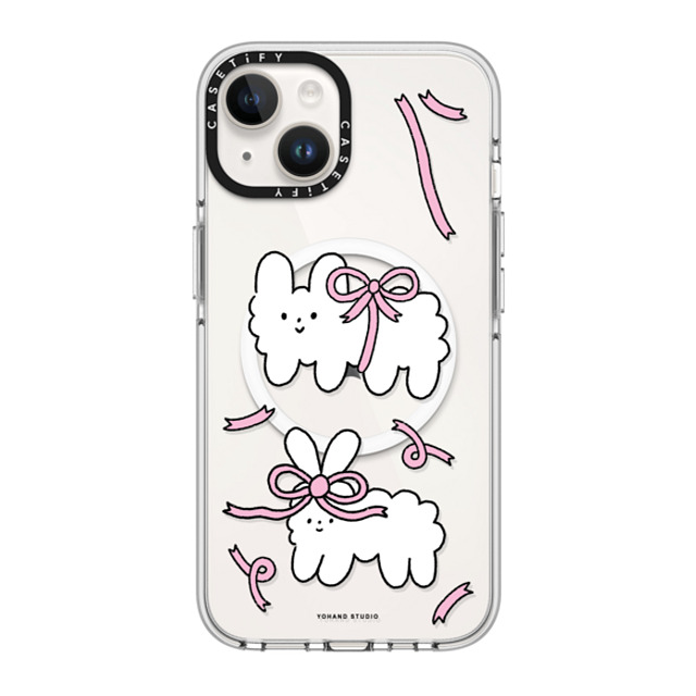 Yohand Studio x CASETiFY iPhone 14 Case Clear Clear Case MagSafe Compatible Ribbon Dog Cloud Yohand Studio x CASETiFY iPhone 14 Case Clear Clear Case MagSafe Compatible Ribbon Dog Cloud