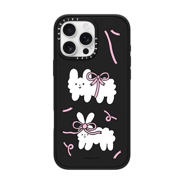 Yohand Studio x CASETiFY iPhone 16 Pro Max ケース マットブラック インパクトケース MagSafe対応 Ribbon Dog Cloud