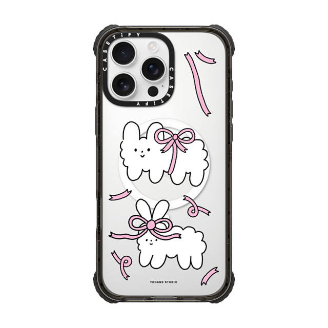 Yohand Studio x CASETiFY iPhone 16 Pro Max Case Black ウルトラ インパクトケース MagSafe 対応 Ribbon Dog Cloud Yohand Studio x CASETiFY iPhone 16 Pro Max Case Black ウルトラ インパクトケース MagSafe 対応 Ribbon Dog Cloud