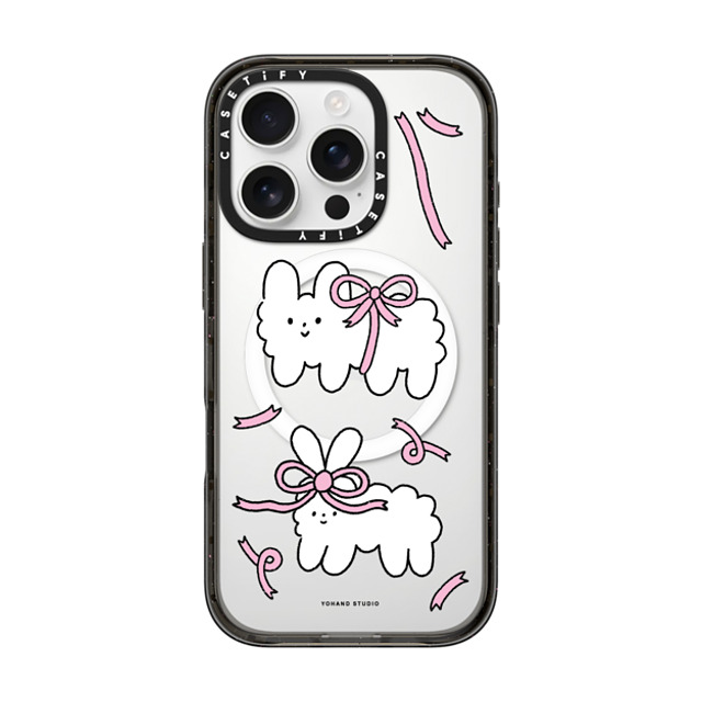 Yohand Studio x CASETiFY iPhone 16 Pro ケース ブラック インパクトケース MagSafe対応 Ribbon Dog Cloud