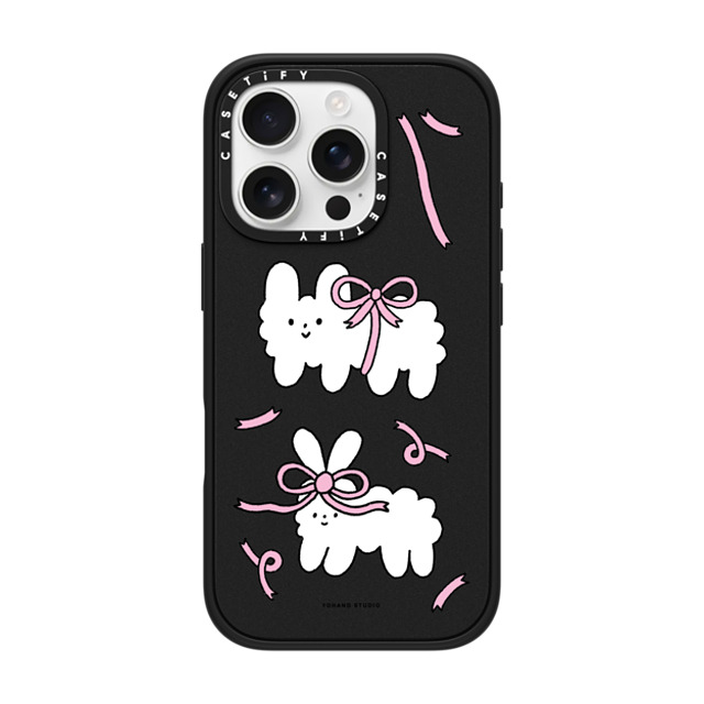 Yohand Studio x CASETiFY iPhone 16 Pro ケース マットブラック インパクトケース MagSafe対応 Ribbon Dog Cloud