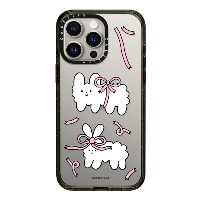 Yohand Studio x CASETiFY iPhone 15 Pro Max ケース ブラック インパクトケース Ribbon Dog Cloud