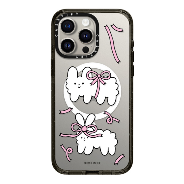 Yohand Studio x CASETiFY iPhone 15 Pro Max ケース ブラック インパクトケース MagSafe対応 Ribbon Dog Cloud