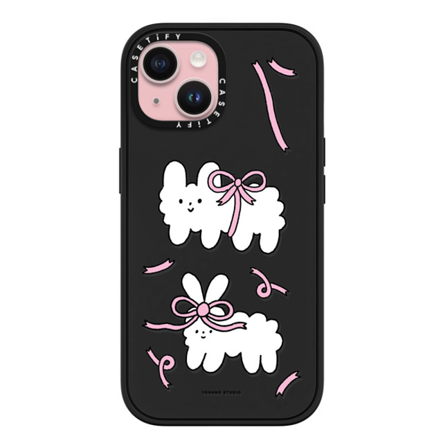 Yohand Studio x CASETiFY iPhone 15 ケース マットブラック インパクトケース MagSafe対応 Ribbon Dog Cloud