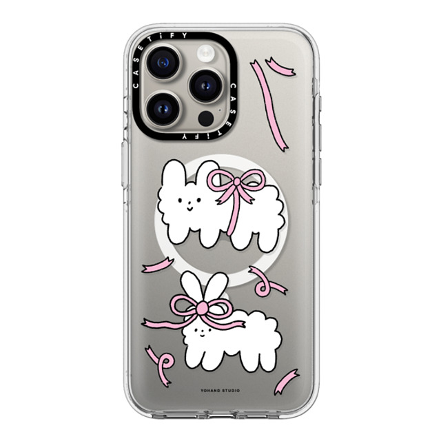 Yohand Studio x CASETiFY iPhone 15 Pro Max ケース クリア クリア ケース MagSafe対応 Ribbon Dog Cloud