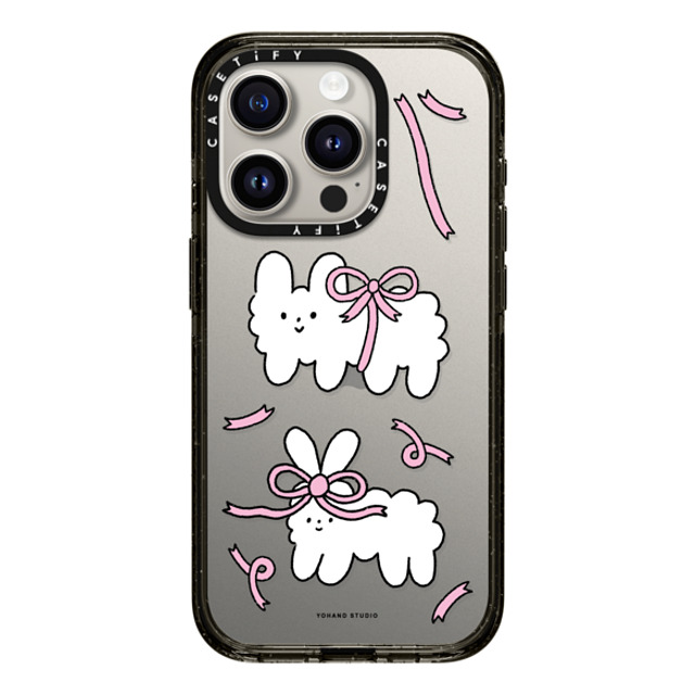 Yohand Studio x CASETiFY iPhone 15 Pro ケース ブラック インパクトケース Ribbon Dog Cloud