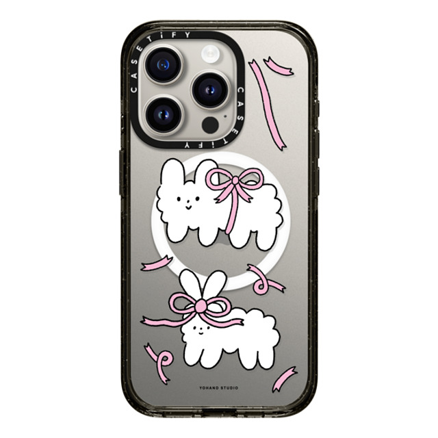 Yohand Studio x CASETiFY iPhone 15 Pro ケース ブラック インパクトケース MagSafe対応 Ribbon Dog Cloud