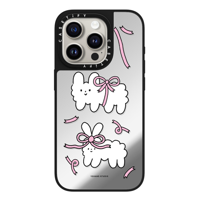 Yohand Studio x CASETiFY iPhone 15 Pro Case Silver on Black ミラーケース MagSafe対応 Ribbon Dog Cloud Yohand Studio x CASETiFY iPhone 15 Pro Case Silver on Black ミラーケース MagSafe対応 Ribbon Dog Cloud