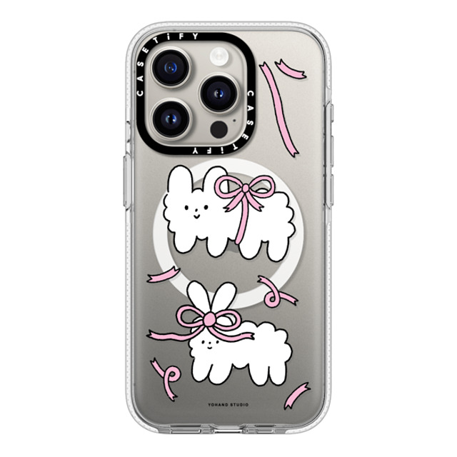 Yohand Studio x CASETiFY iPhone 15 Pro ケース クリア クリア ケース MagSafe対応 Ribbon Dog Cloud