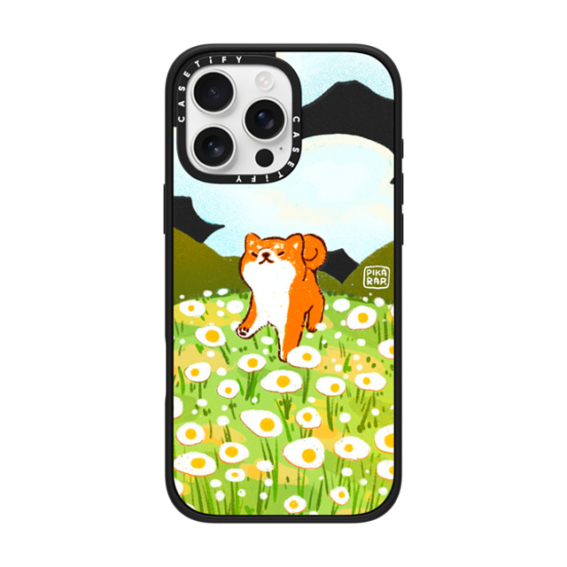 Pikarar x CASETiFY iPhone 16 Pro Max ケース マットブラック インパクトケース MagSafe対応 Egg Field by PIKARAR