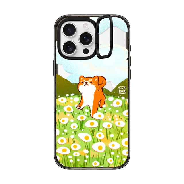 Pikarar x CASETiFY iPhone 16 Pro Max ケース ブラック インパクトリングスタンドケース MagSafe対応 Egg Field by PIKARAR