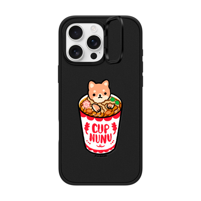 Pikarar x CASETiFY iPhone 16 Pro Max ケース マットブラック インパクトリングスタンドケース MagSafe対応 Cup Nunu by PIKARAR