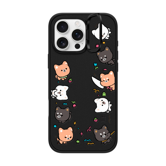 Pikarar x CASETiFY iPhone 16 Pro Max ケース マットブラック インパクトリングスタンドケース MagSafe対応 Let's Hangout!
