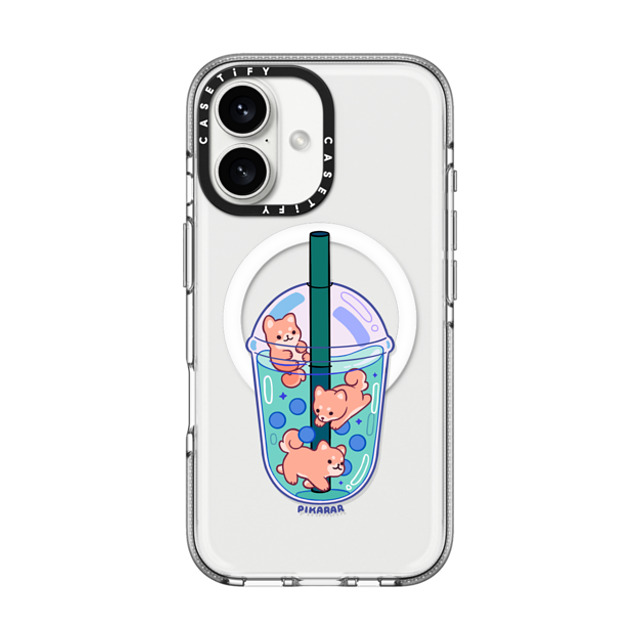 Pikarar x CASETiFY iPhone 16 Case Dog,Cartoon Clear Clear Case MagSafe Compatible Tan Boba by PIKARAR Father's Day Pikarar x CASETiFY iPhone 16 Case Dog,Cartoon Clear Clear Case MagSafe Compatible Tan Boba by PIKARAR Father's Day