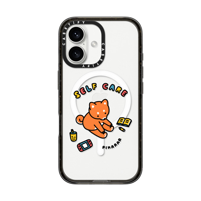 Pikarar x CASETiFY iPhone 16 Case Dog,Cartoon Black Impact Case MagSafe Compatible Self Care by PIKARAR Father's Day Pikarar x CASETiFY iPhone 16 Case Dog,Cartoon Black Impact Case MagSafe Compatible Self Care by PIKARAR Father's Day