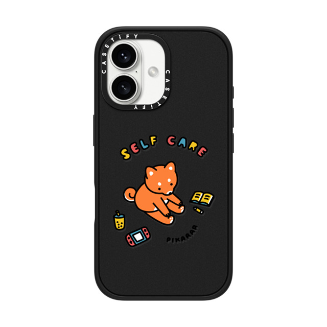 Pikarar x CASETiFY iPhone 16 Case Dog,Cartoon Matte Black Impact Case MagSafe Compatible Self Care by PIKARAR Father's Day Pikarar x CASETiFY iPhone 16 Case Dog,Cartoon Matte Black Impact Case MagSafe Compatible Self Care by PIKARAR Father's Day