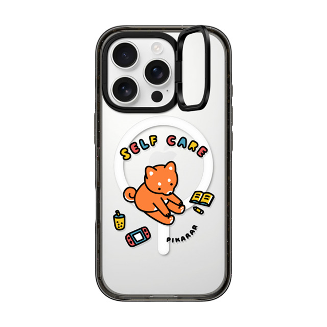 Pikarar x CASETiFY iPhone 16 Pro ケース Dog,Cartoon ブラック インパクトリングスタンドケース MagSafe対応 Self Care by PIKARAR Father's Day Pikarar x CASETiFY iPhone 16 Pro ケース Dog,Cartoon ブラック インパクトリングスタンドケース MagSafe対応 Self Care by PIKARAR Father's Day