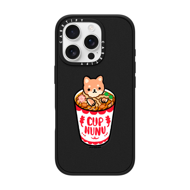 Pikarar x CASETiFY iPhone 16 Pro ケース マットブラック インパクトケース Cup Nunu by PIKARAR