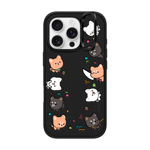 Pikarar x CASETiFY iPhone 16 Pro ケース マットブラック インパクトリングスタンドケース MagSafe対応 Let's Hangout!
