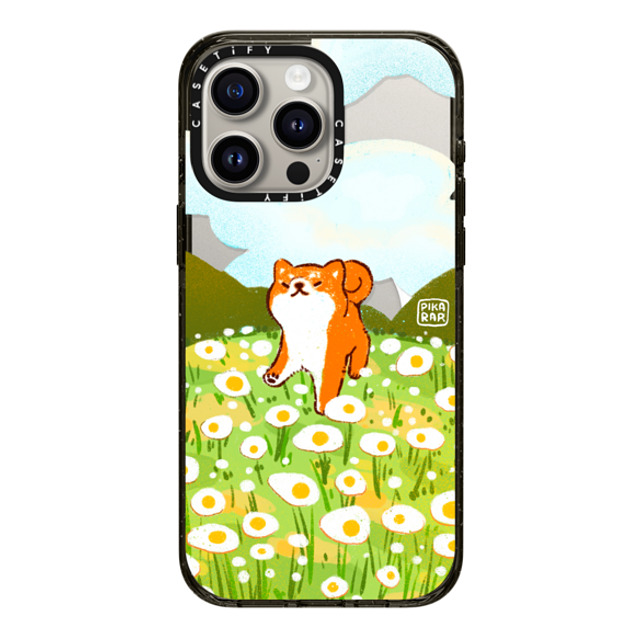 Pikarar x CASETiFY iPhone 15 Pro Max ケース ブラック インパクトケース MagSafe対応 Egg Field by PIKARAR
