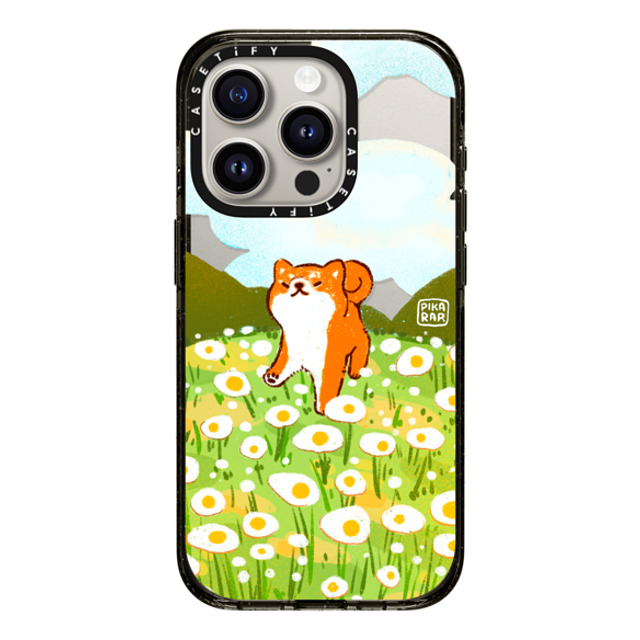 Pikarar x CASETiFY iPhone 15 Pro ケース ブラック インパクトケース Egg Field by PIKARAR