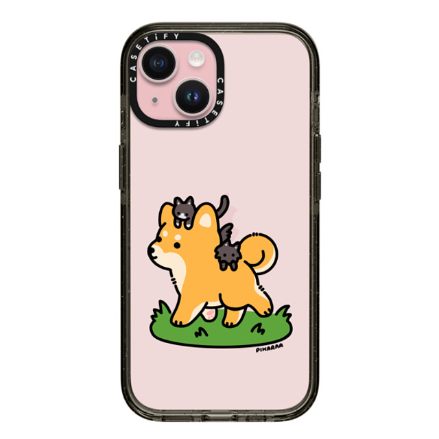 Pikarar x CASETiFY iPhone 15 ケース Dog,Animal ブラック インパクトケース Goin For a Ride by Pikarar Mother's Day Pikarar x CASETiFY iPhone 15 ケース Dog,Animal ブラック インパクトケース Goin For a Ride by Pikarar Mother's Day