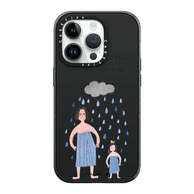EGGPLANTS x CASETiFY iPhone 14 Pro ケース マットブラック インパクトケース MagSafe対応 Walk through the rain together