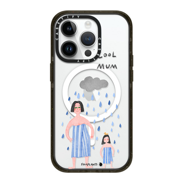 EGGPLANTS x CASETiFY iPhone 14 Pro ケース Black インパクトケース MagSafe対応 Walk through the rain together