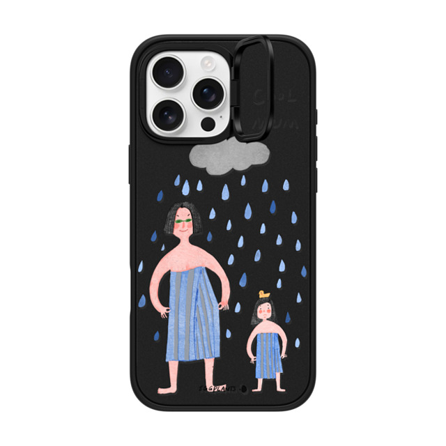 EGGPLANTS x CASETiFY iPhone 16 Pro Max ケース マットブラック インパクトリングスタンドケース MagSafe対応 Walk through the rain together