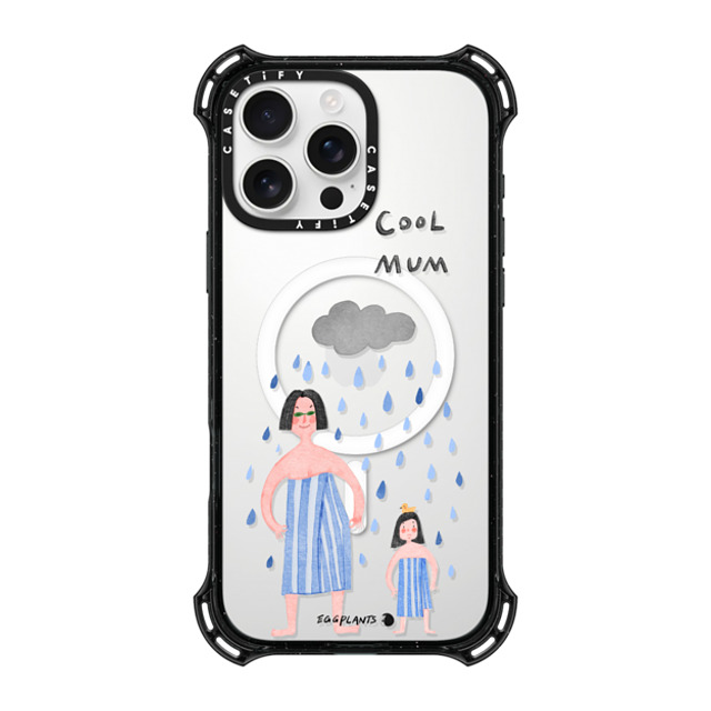 EGGPLANTS x CASETiFY iPhone 16 Pro Max ケース Black バウンスケース Walk through the rain together