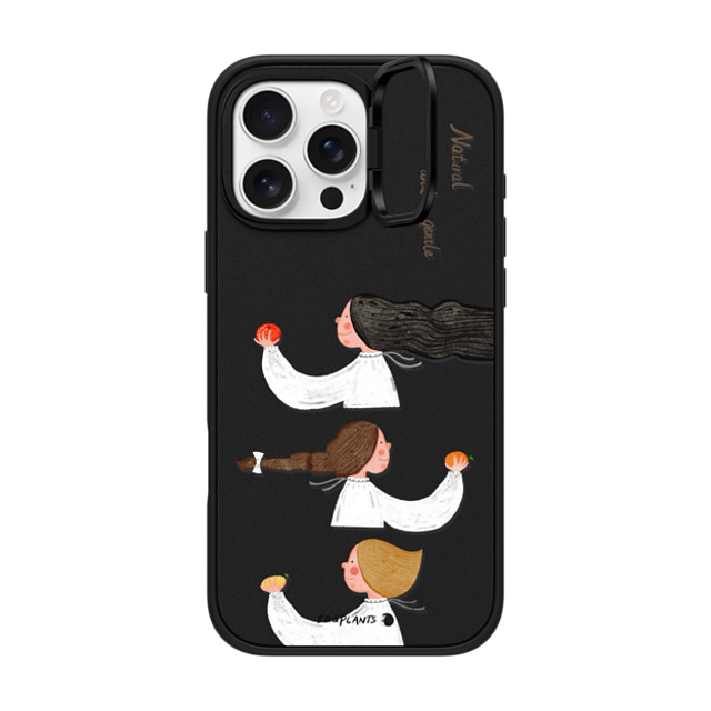 EGGPLANTS x CASETiFY iPhone 16 Pro Max ケース マットブラック インパクトリングスタンドケース MagSafe対応 Love is creeping