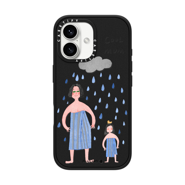 EGGPLANTS x CASETiFY iPhone 16 ケース マットブラック インパクトケース MagSafe対応 Walk through the rain together