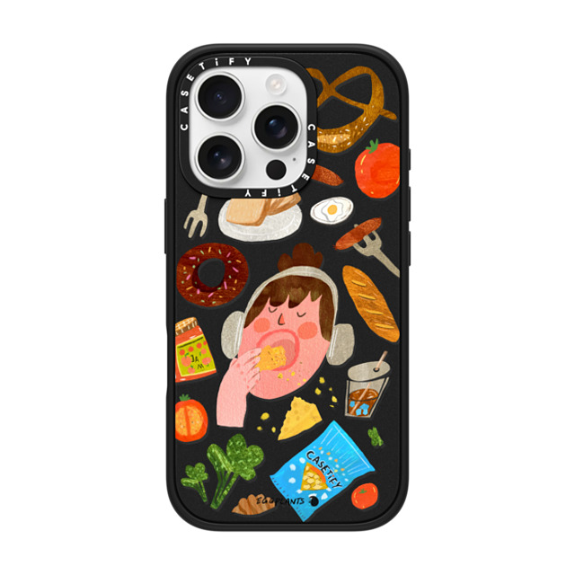 EGGPLANTS x CASETiFY iPhone 16 Pro ケース マットブラック インパクトケース Happy boom
