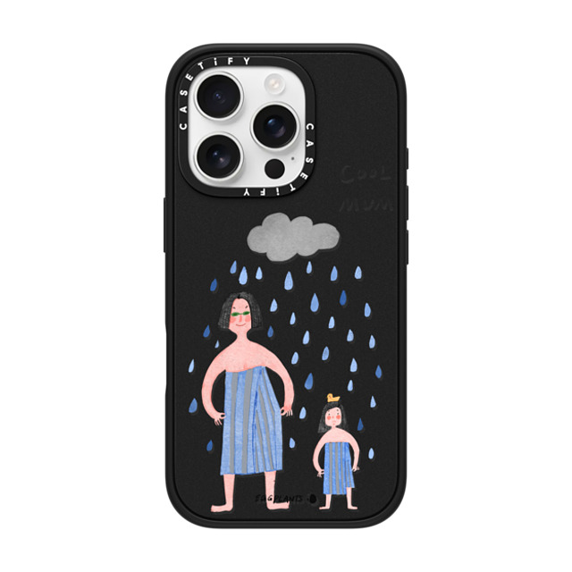 EGGPLANTS x CASETiFY iPhone 16 Pro ケース マットブラック インパクトケース Walk through the rain together