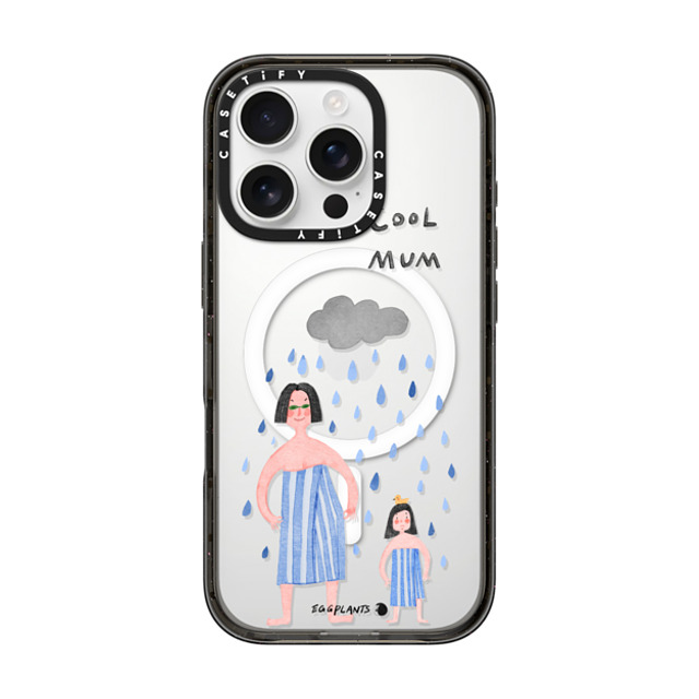 EGGPLANTS x CASETiFY iPhone 16 Pro ケース Black インパクトケース MagSafe対応 Walk through the rain together