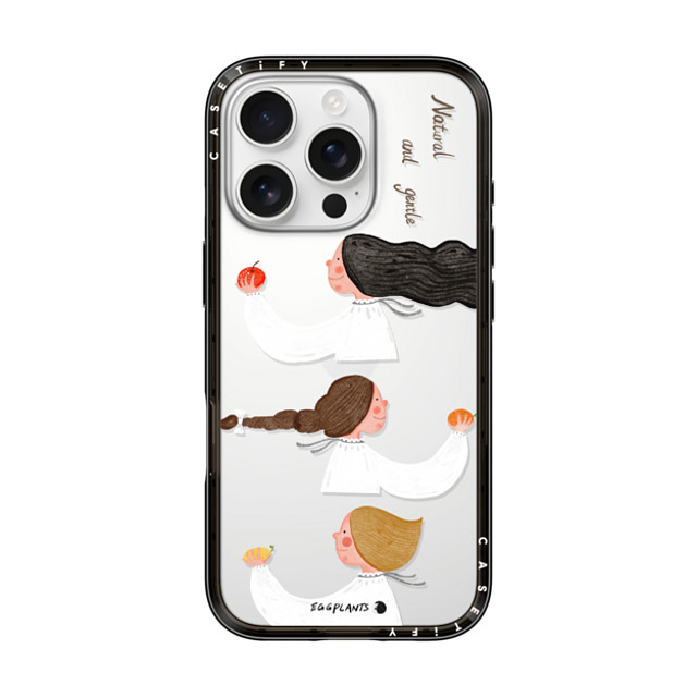 EGGPLANTS x CASETiFY iPhone 16 Pro ケース ブラック インパクトライトケース Love is creeping