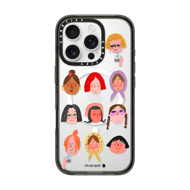 EGGPLANTS x CASETiFY iPhone 16 Pro ケース ブラック インパクトケース MagSafe対応 Be beautiful individually