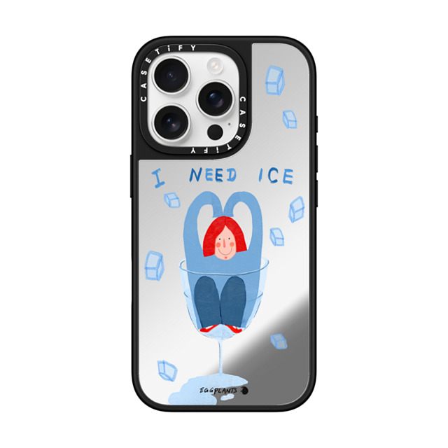 EGGPLANTS x CASETiFY iPhone 16 Pro ケース Silver on Black ミラーケース MagSafe対応 Dive into silence