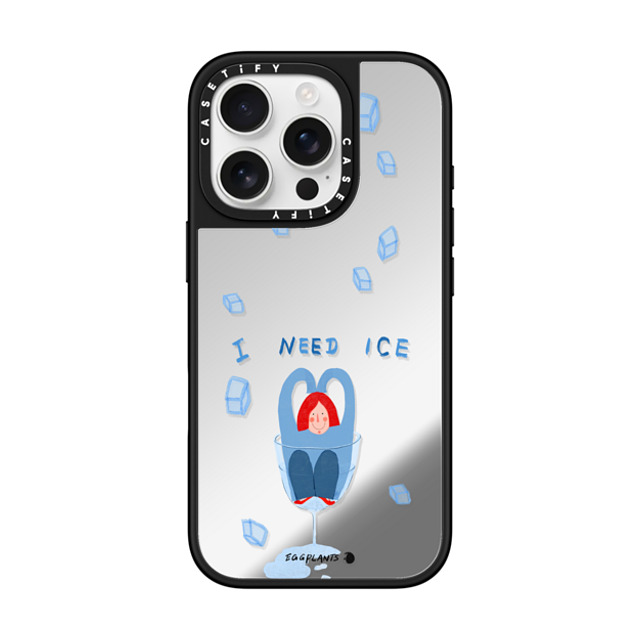 EGGPLANTS x CASETiFY iPhone 16 Pro ケース Silver on Black ミラーケース MagSafe対応 Dive into silence