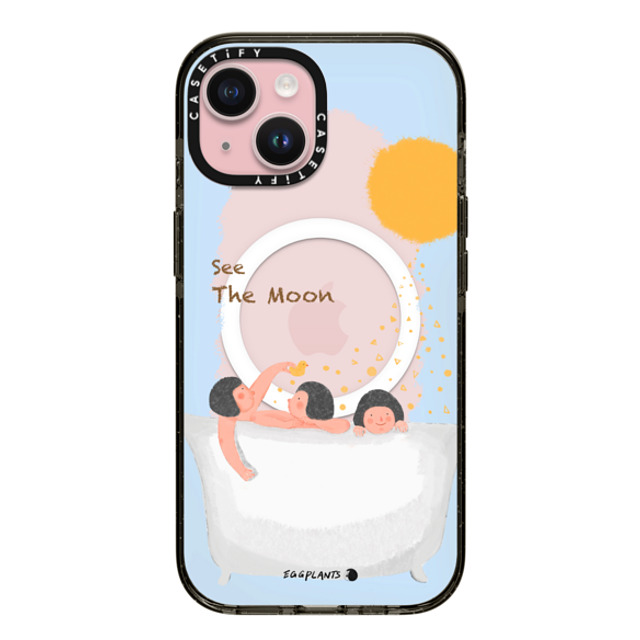 EGGPLANTS x CASETiFY iPhone 15 ケース ブラック インパクトケース MagSafe対応 Bubble bath