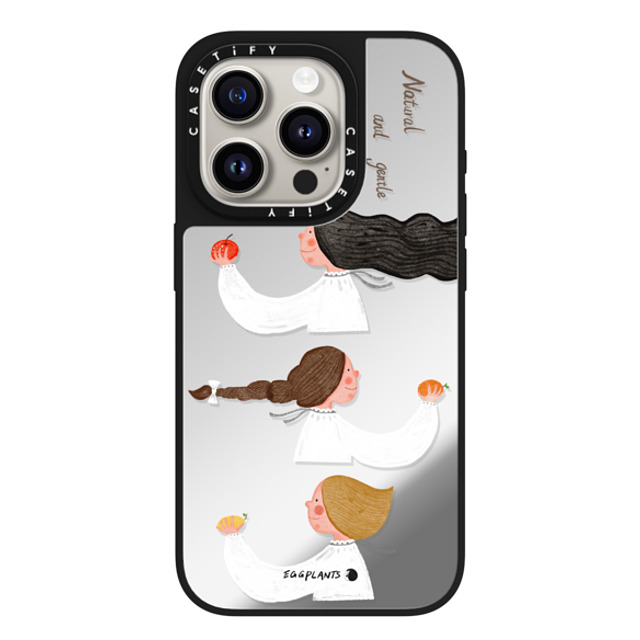 CASETiFY iPhone 15 Pro Case Silver on Black ミラーケース MagSafe対応 Love is creeping é›…æ-‡ 熚 CASETiFY iPhone 15 Pro Case Silver on Black ミラーケース MagSafe対応 Love is creeping é›…æ-‡ 熚