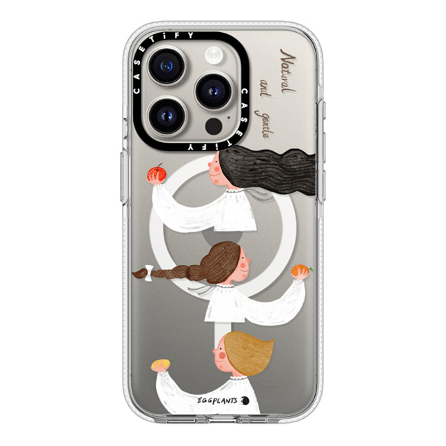 EGGPLANTS x CASETiFY iPhone 15 Pro ケース クリア クリア ケース MagSafe対応 Love is creeping