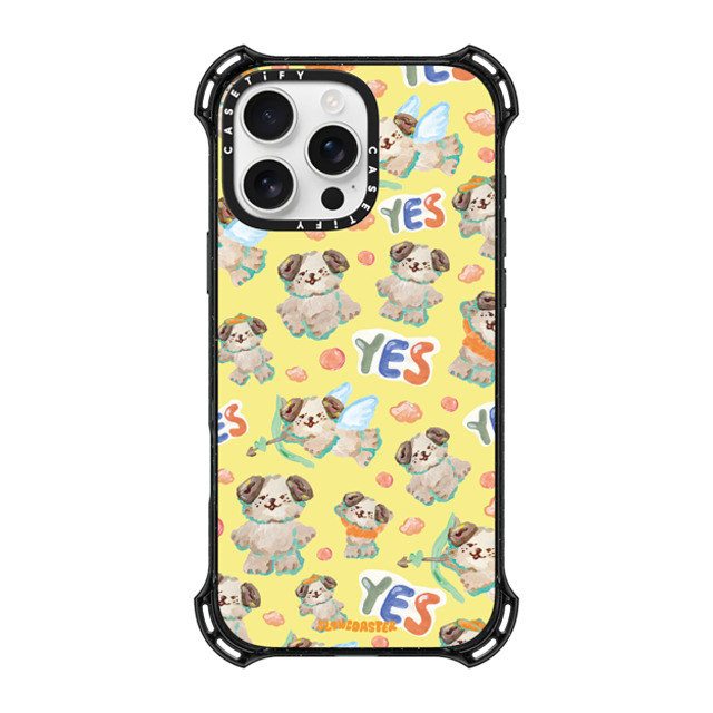 Slowcoaster x CASETiFY iPhone 16 Pro Max ケース ブラック バウンスケース SLOWCOASTER Playing-Damsook pattern Phone Case